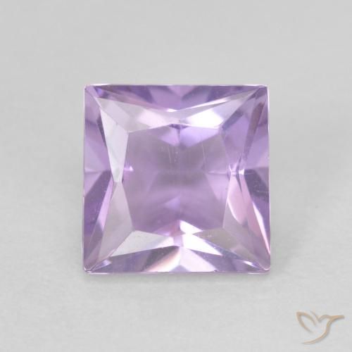 1.05ct 자연스러운 분홍빛이 도는 보라색 자수정, 정사각형, VVS-VS