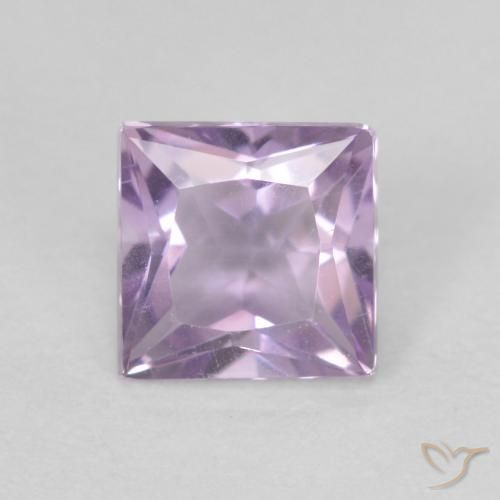 0.62ct 자연스러운 라이트 바이올렛 자수정, 정사각형, VVS