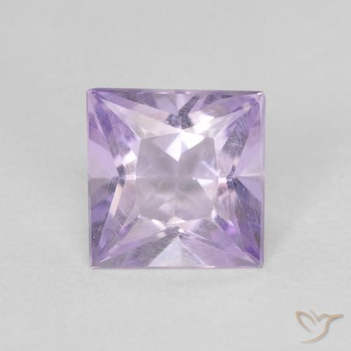 0.79ct 자연스러운 라이트 바이올렛 자수정, 정사각형, VVS-VS