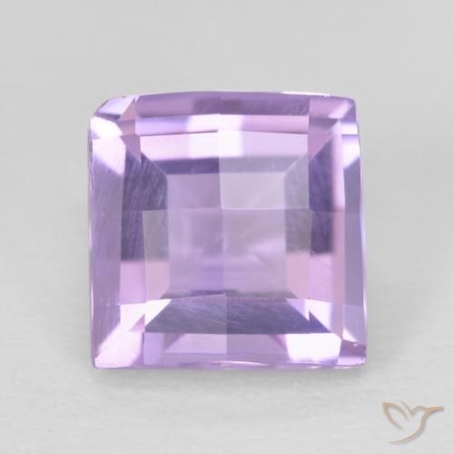 1.44ct 자연스러운 분홍빛이 도는 보라색 자수정, 정사각형, VVS-VS