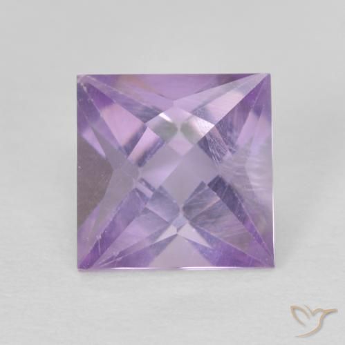 1.21ct 자연스러운 분홍빛이 도는 보라색 자수정, 정사각형, VVS-VS