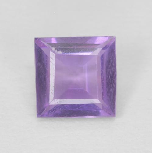 0.37ct 자연스러운 분홍빛이 도는 보라색 자수정, 정사각형, VVS-VS