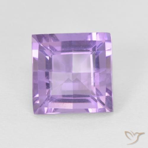 1.86ct 자연스러운 분홍빛이 도는 보라색 자수정, 정사각형, VS