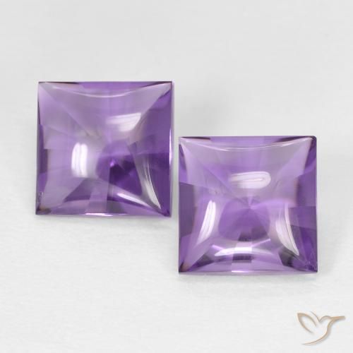 4.38ctw 자연스러운 Medium Light-Violet 자수정, 정사각형, 투명한