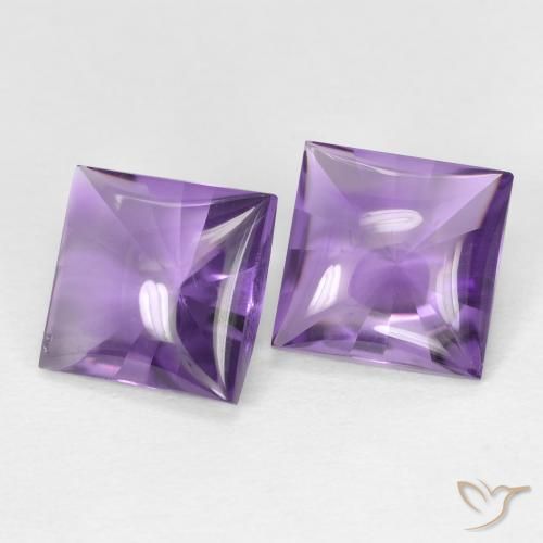 4.38캐럿 천연 Medium Light-Violet 자수정 보석, 정사각형, 투명한