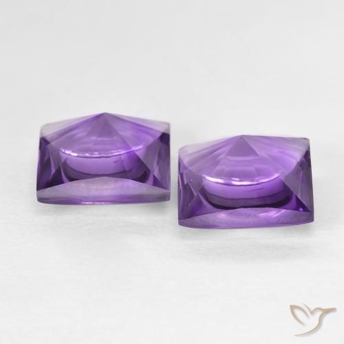 4.38캐럿 천연 Medium Light-Violet 자수정 보석, 정사각형, 투명한
