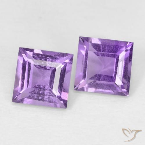 0.87캐럿 천연 Medium Dark-Violet 자수정 보석, 정사각형, VVS-VS