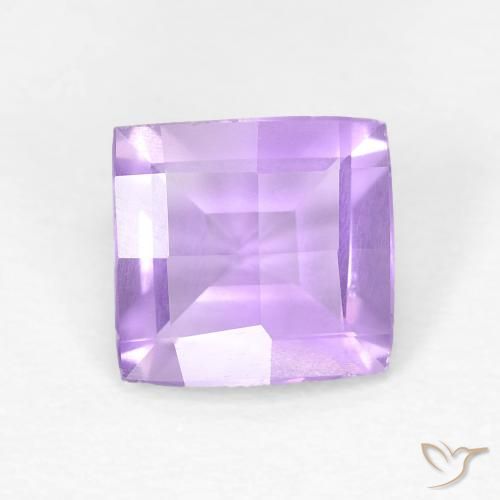 1.08ct 자연스러운 밝은 분홍빛이 도는 보라색 자수정, 정사각형, VVS-VS