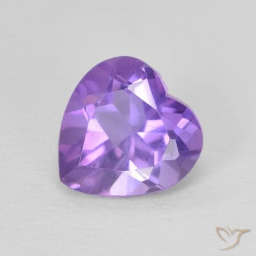 0.72ct 자연스러운 미디엄 바이올렛 자수정, 마음, VS