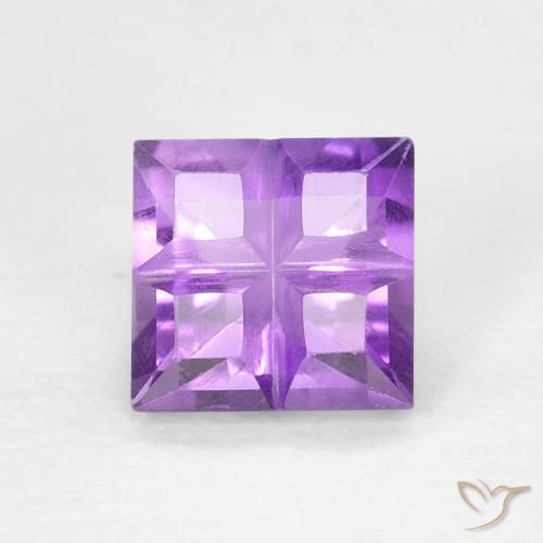 0.55ct 자연스러운 비비드 바이올렛 자수정, 정사각형, VVS-VS