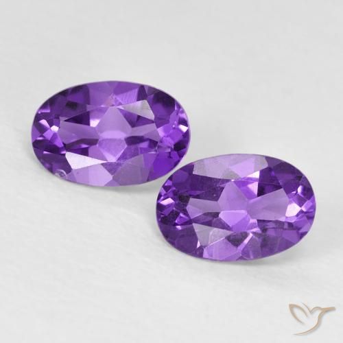 0.86ctw 자연스러운 Medium Light-Violet 자수정, 타원형, VVS-VS