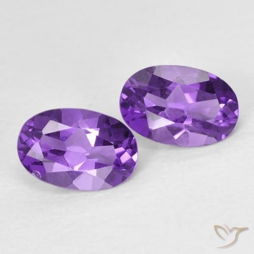 0.86캐럿 천연 Medium Light-Violet 자수정 보석, 타원형, VVS-VS
