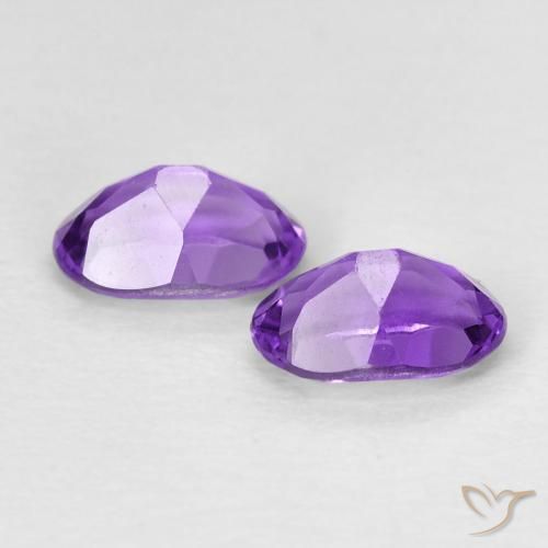 0.86캐럿 천연 Medium Light-Violet 자수정 보석, 타원형, VVS-VS
