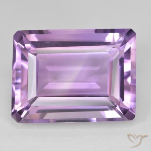 22.77ct 자연스러운 Medium Light Purplish-Violet 자수정, 에메랄드 컷, VVS