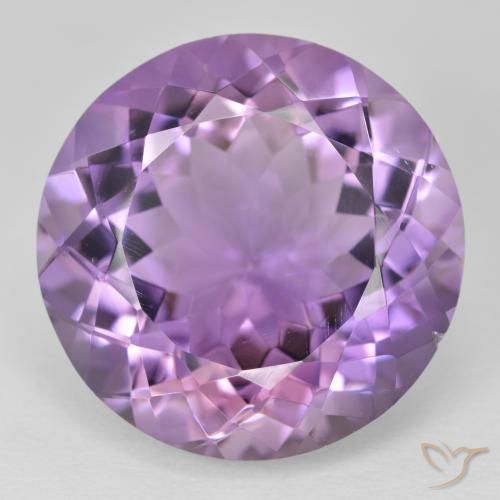 24.79ct 자연스러운 미디엄 바이올렛 자수정, 둥근, VVS-VS