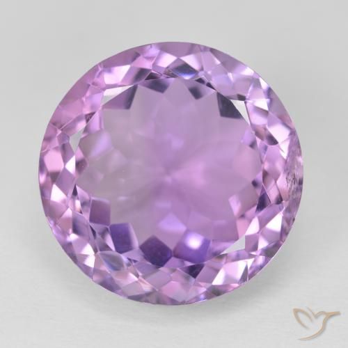 14.19ct 자연스러운 분홍빛이 도는 보라색 자수정, 둥근, VS
