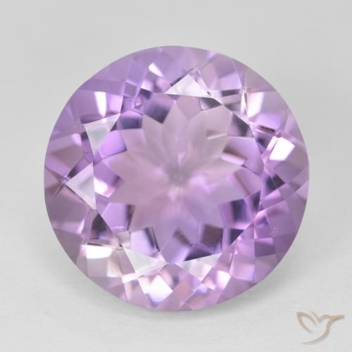 12.67ct 자연스러운 미디엄 핑크 바이올렛 자수정, 둥근, VVS