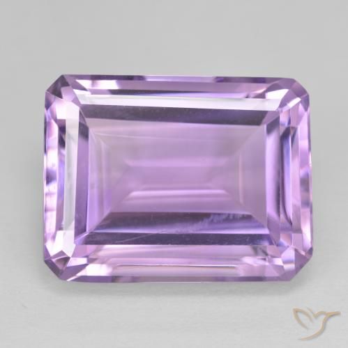 19.87ct 자연스러운 미디엄 바이올렛 자수정, 에메랄드 컷, VVS