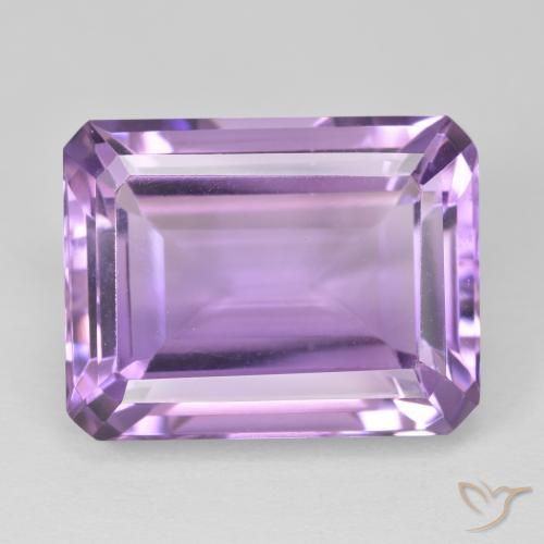 18.77ct 자연스러운 미디엄 바이올렛 자수정, 에메랄드 컷, VVS