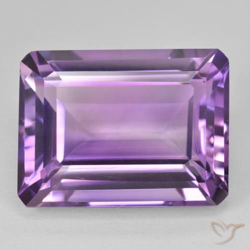 22.92ct 자연스러운 Medium Light Purplish-Violet 자수정, 에메랄드 컷, VVS