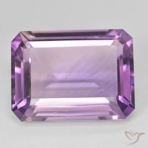 20.24ct 자연스러운 Medium Light Purplish-Violet 자수정, 에메랄드 컷, VVS