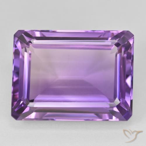 24.25ct 자연스러운 딥 바이올렛 자수정, 에메랄드 컷, VVS