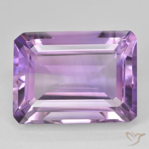 22.05ct 자연스러운 Medium Light Purplish-Violet 자수정, 에메랄드 컷, VVS