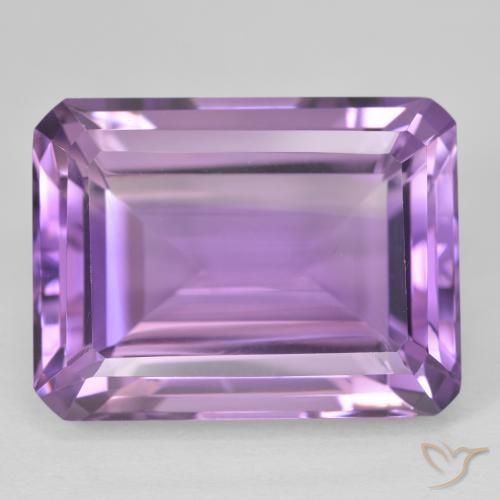 25.46ct 자연스러운 Medium Light Purplish-Violet 자수정, 에메랄드 컷, VVS