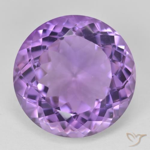 25.64ct 자연스러운 분홍빛이 도는 보라색 자수정, 둥근, VVS-VS
