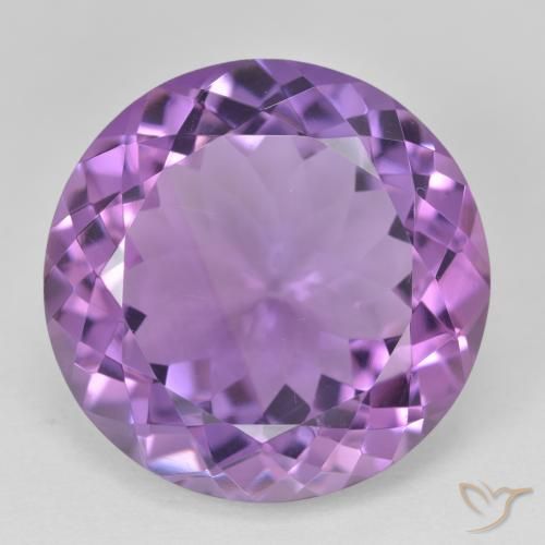 23.92ct 자연스러운 분홍빛이 도는 보라색 자수정, 둥근, VVS-VS