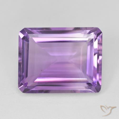 16.17ct 자연스러운 분홍빛이 도는 보라색 자수정, 에메랄드 컷, VVS-VS