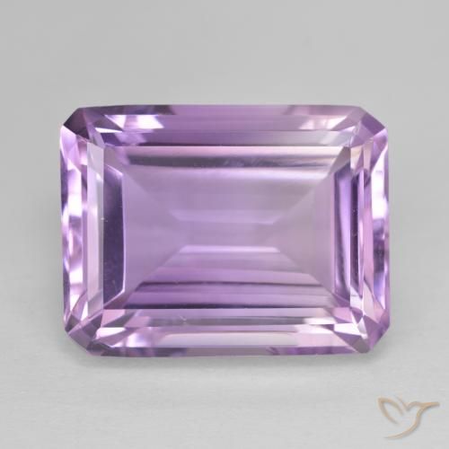 18.72ct 자연스러운 분홍빛이 도는 보라색 자수정, 에메랄드 컷, VVS-VS