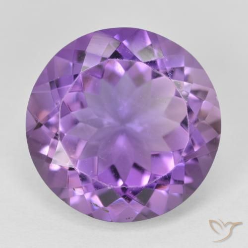 12.47ct 자연스러운 분홍빛이 도는 보라색 자수정, 둥근, VVS