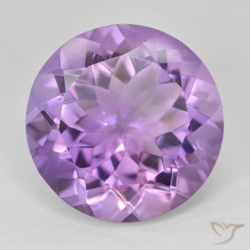 12.86ct 자연스러운 미디엄 핑크 바이올렛 자수정, 둥근, VVS