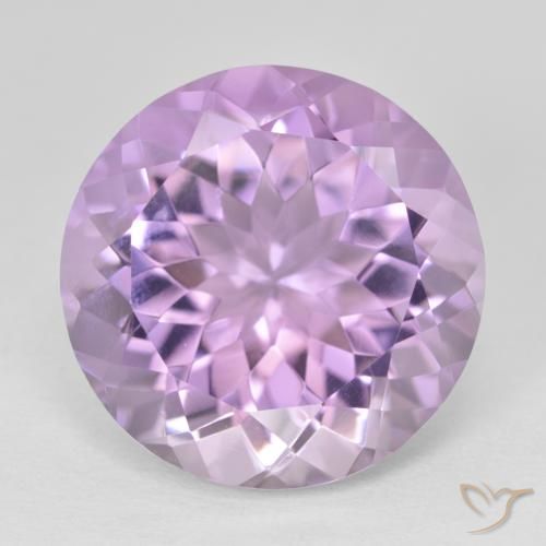 12.84ct 자연스러운 분홍빛이 도는 보라색 자수정, 둥근, VVS