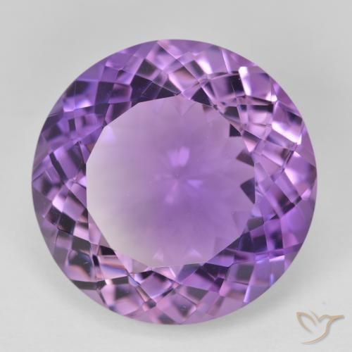 23.46캐럿 천연 Medium Light Purplish-Violet 자수정, 둥근, VVS