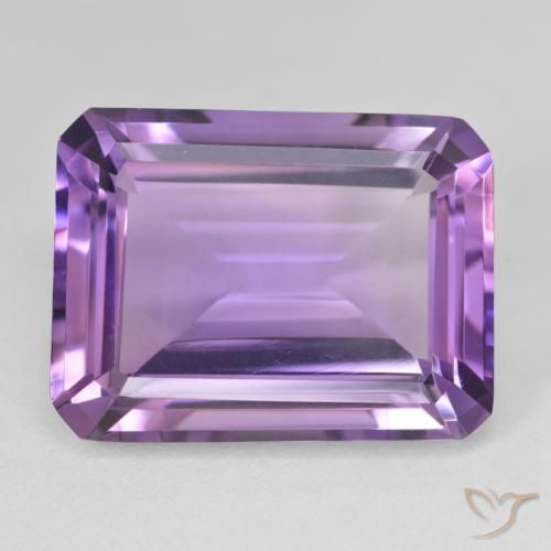 21.16ct 자연스러운 분홍빛이 도는 보라색 자수정, 에메랄드 컷, VVS