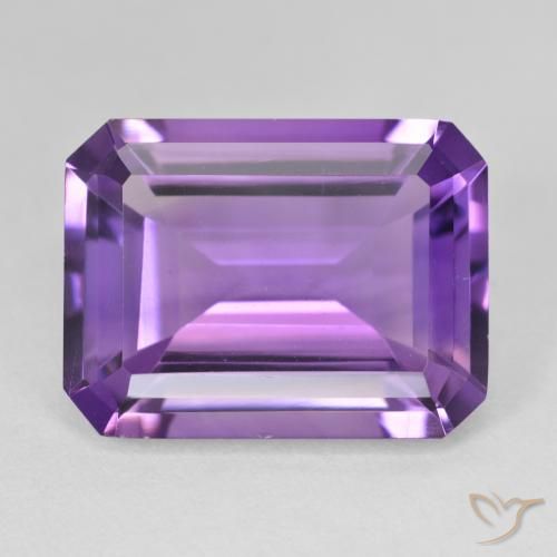 17.51ct 자연스러운 비비드 바이올렛 자수정, 에메랄드 컷, VVS-VS