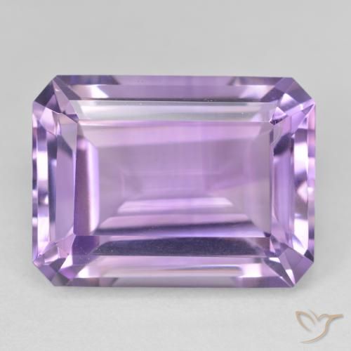 23.50ct 자연스러운 분홍빛이 도는 보라색 자수정, 에메랄드 컷, VVS