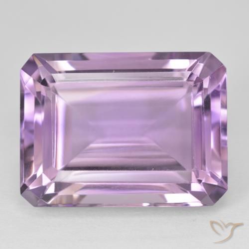 24.54ct 자연스러운 미디엄 핑크 바이올렛 자수정, 에메랄드 컷, VVS
