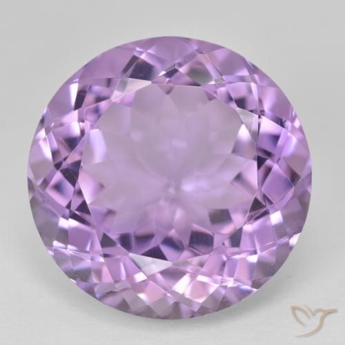 26.75ct 자연스러운 분홍빛이 도는 보라색 자수정, 둥근, VVS