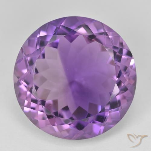 24.55ct 자연스러운 미디엄 바이올렛 자수정, 둥근, VVS