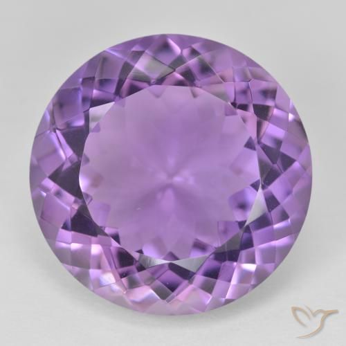 23.77ct 자연스러운 분홍빛이 도는 보라색 자수정, 둥근, VVS