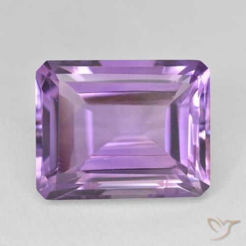 17.40ct 자연스러운 비비드 바이올렛 자수정, 에메랄드 컷, VVS