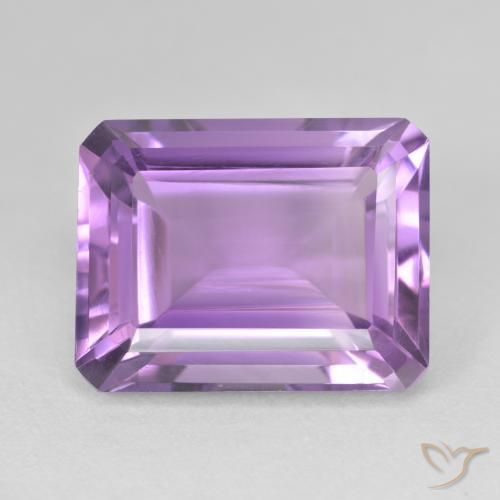 17.67ct 자연스러운 분홍빛이 도는 보라색 자수정, 에메랄드 컷, VVS-VS