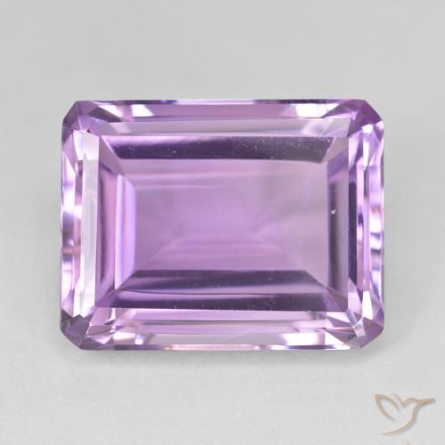 19.78ct 자연스러운 분홍빛이 도는 보라색 자수정, 에메랄드 컷, VVS-VS