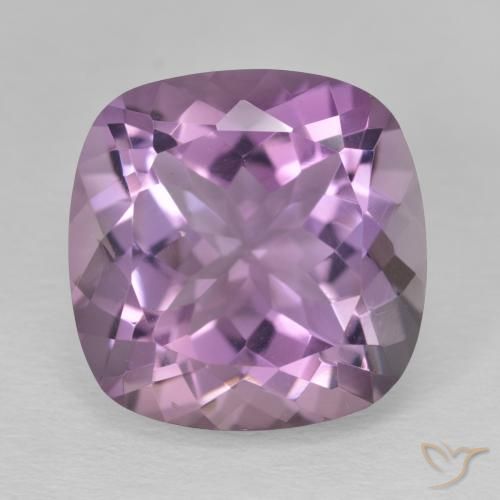 12.41ct 자연스러운 분홍빛이 도는 보라색 자수정, 방석, VVS