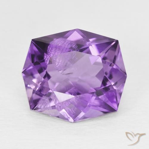 4.78ct 자연스러운 비비드 바이올렛 자수정, 팬시한, VS