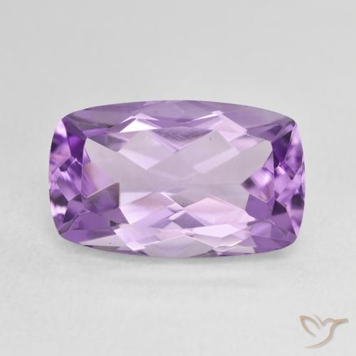 6.41ct 자연스러운 라이트 미디엄 바이올렛 자수정, 방석, VVS