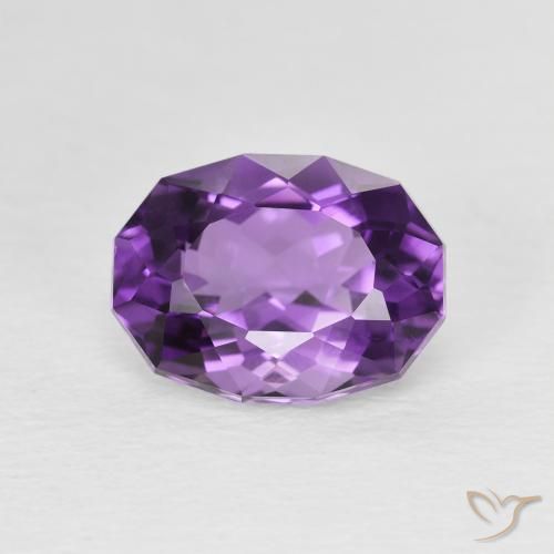 2.52ct 자연스러운 딥 핑크빛이 도는 바이올렛 자수정, 타원형, VVS